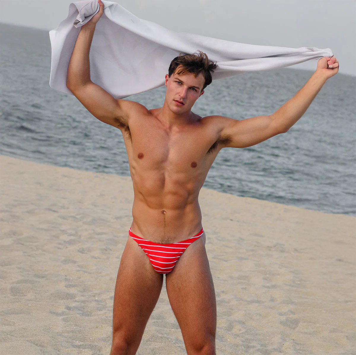 Striped G-String Swim Thong - Image 3