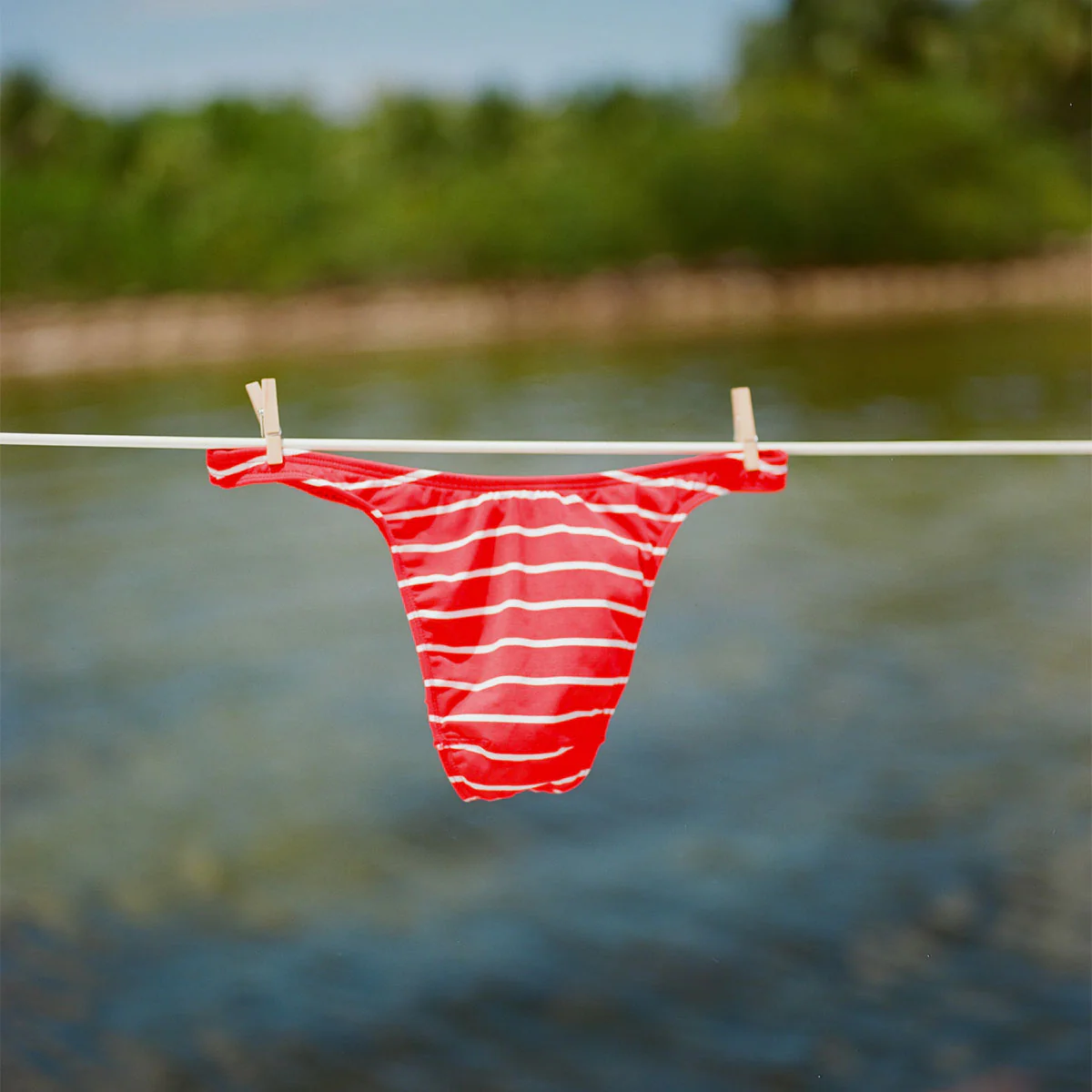 Striped G-String Swim Thong - Image 5