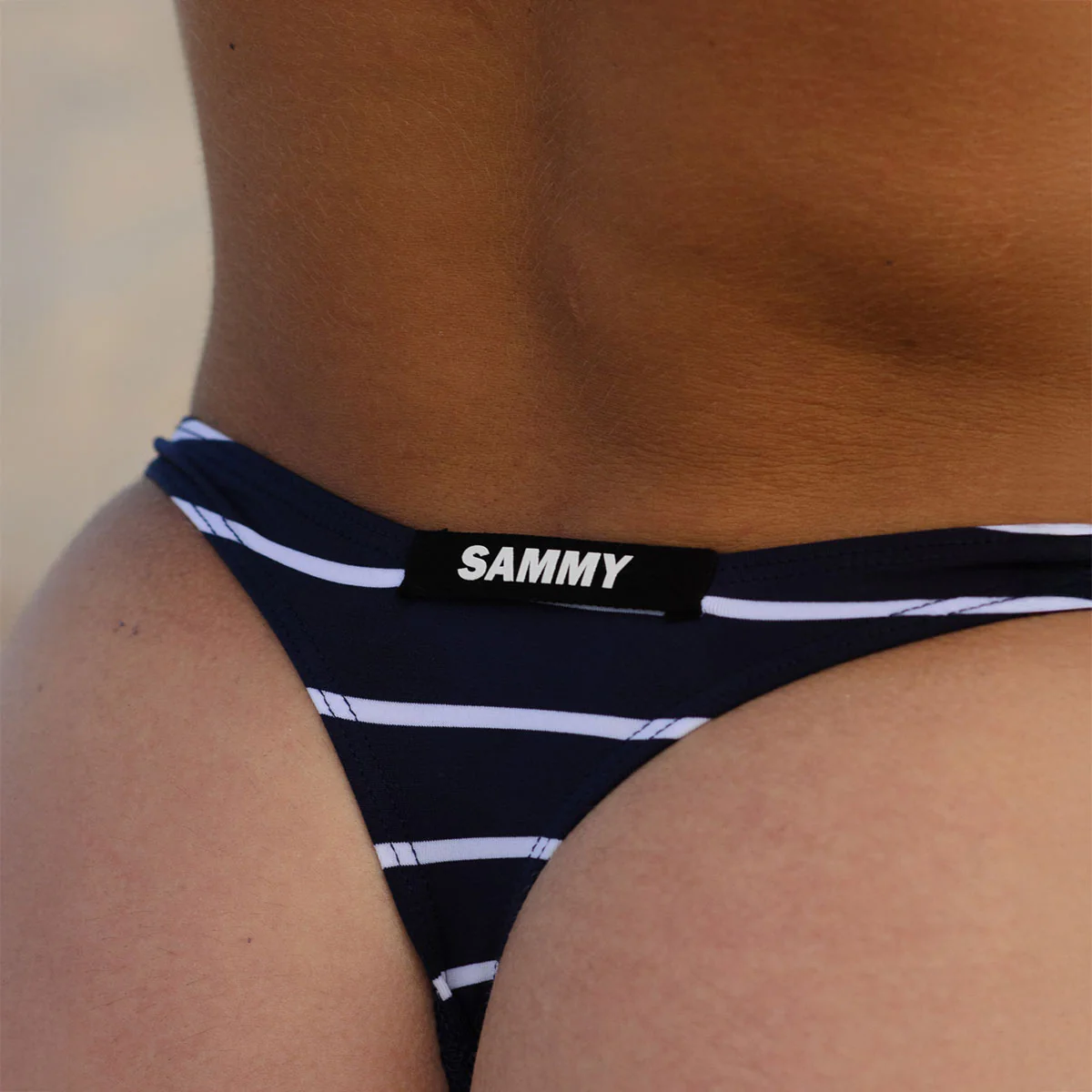 Striped G-String Swim Thong - Image 9